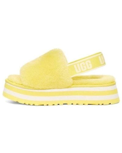 UGG Disco Slide Thick Sole Slippers - Yellow