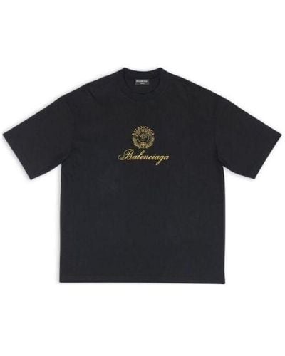 Balenciaga Qixi Crest T-shirt Medium Fit - Black