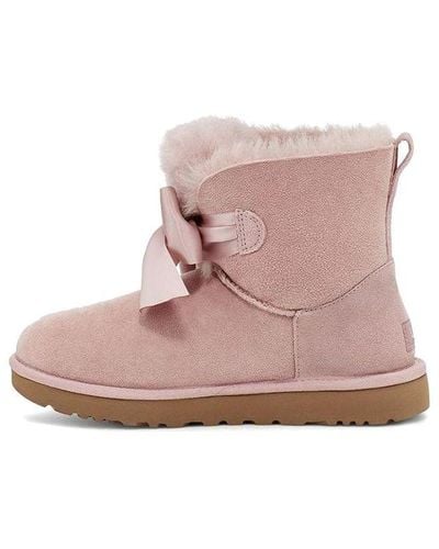 UGG Gita Bow Mini Cozy Stay Warm Plush Fleece Lined - Pink