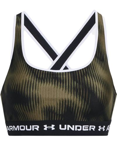 Under Armour Crossback Mid Printed Sports Bra - Black