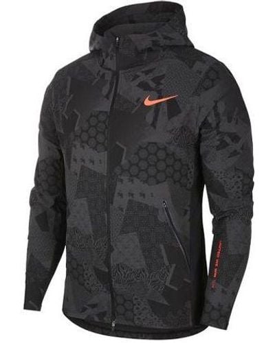 Nike Flex Running Training Sports Hooded Jacket Gray