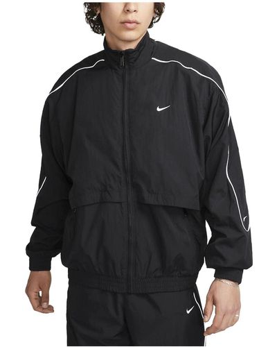 Nike Solo Swoosh Woven Track Jackets - Black
