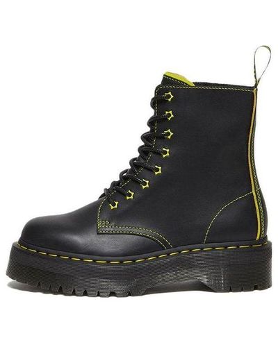 Dr. Martens Jadon Ii Boot Neon Star Leather Platforms - Black