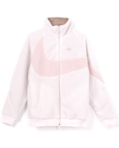Nike Sportswear Swoosh Full-length Zipper Cardigan Reversible Logo Jacket Pink (asia Sizing)
