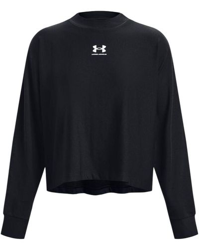 Under Armour Logo Rival Terry Oversized Crew - Blue