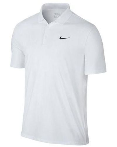 Nike Dri-fit Victory Slim Fit Version Golf Lapel Short Sleeve Polo Shirt - White