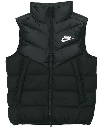 Nike Sportswear Windrunner Down Fill Sports Splicing Stand Collar Down Vest - Black