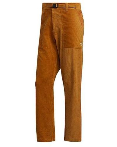 adidas Originals Corduroy Loose Sports Straight Casual Pants - Brown