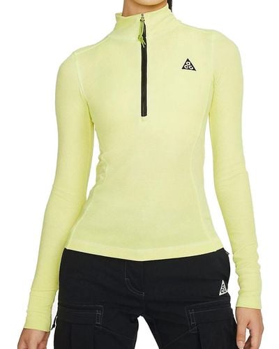 Nike Acg Long Sleeve Base Layer Top - Yellow