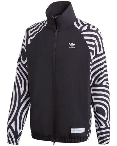 adidas Originals X Takahashi Riko Crossover Stripe Stand Collar Zipper Casual Sports Jacket Black