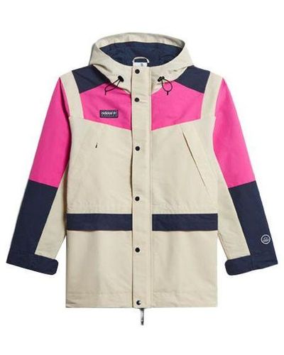 adidas Originals Colorblock Hooded Track Jacket Creamy White - Pink