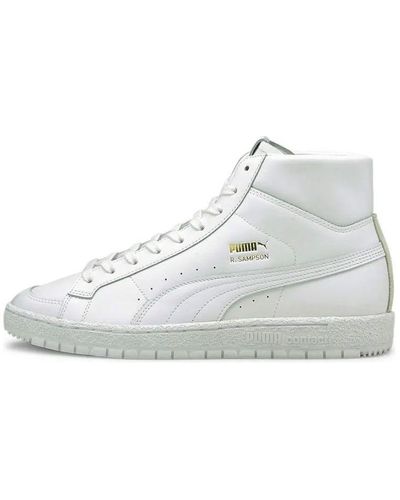 PUMA Ralph Sampson 70 Mid Suit Sneakers Board Shoes - White