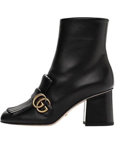 Gucci Marmont gg Suede Ankle Boots - Black