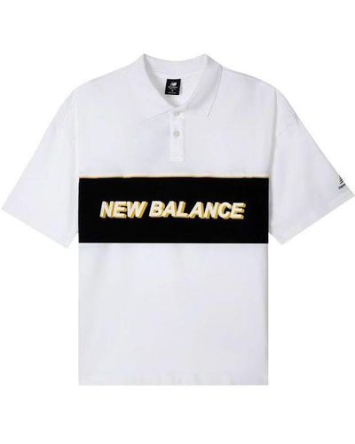New Balance Logo Print Polo T-shirt - White