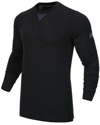 New Balance Round Neck Forked Long Sleeves - Black