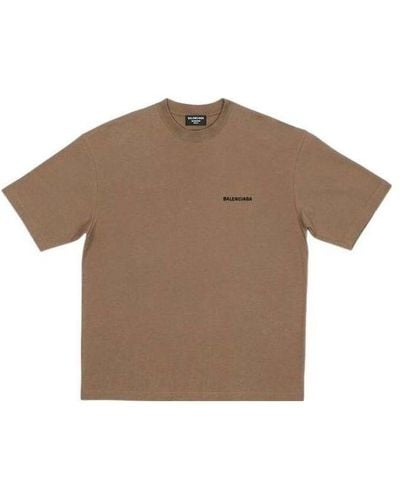 Balenciaga Logo T-shirt Medium Fit - Brown