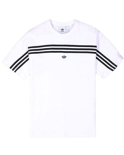 adidas Originals 3-stripe Tee Stripe Logo Embroidered Short Sleeve - Black