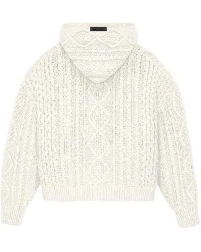 Fear Of God Fw23 Cable Knit Hoodie - White