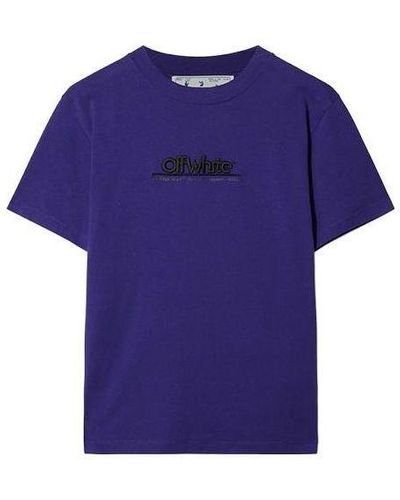 Off-White c/o Virgil Abloh Logo-embroidered Cotton T-shirt - Purple