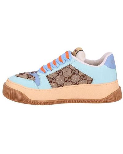 Gucci Screener gg Leather Sneakers - Blue