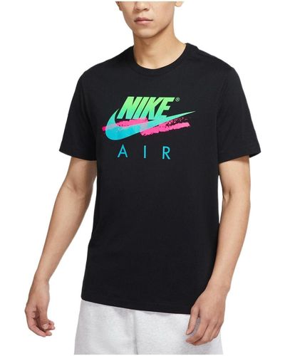 Nike Alphabet Logo Printing Round Neck Casual Short Sleeve Black
