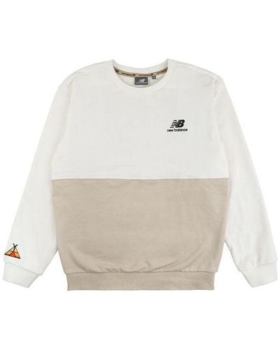 New Balance X Jhi Crossover Printing Colorblock Casual Round Neck Pullover - White