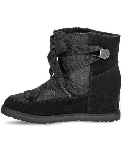 UGG Classic Femme Lace Up Snow Boots - Black