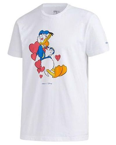 adidas Neo X Disney Crossover Donald Duck Printing Casual Short Sleeve - White
