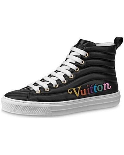 Louis Vuitton Lv Stellar Calfskin High-top Sports Shoes - Black