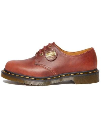 Dr. Martens 1461 Made In England Denver Leather Oxford Shoes - Red