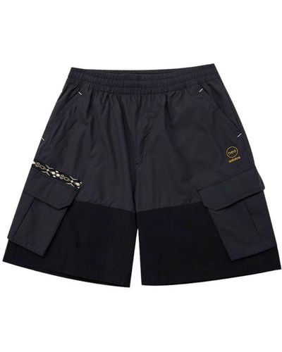 adidas Neo Athleisure Casual Sports Solid Color Woven Cargo Pocket Shorts Black