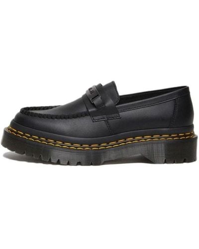 Dr. Martens Penton Bex Double Stitch Leather Loafers - Black