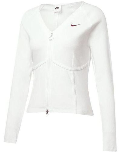Nike Sportswear V-day Long-sleeve Full-zip Top - White
