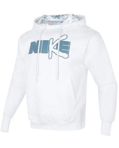 Nike Dri-fit Standard Issue Premium Pullover Basketball Hooded Top - White