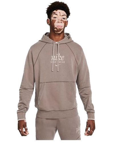 Nike Club Pullover French Terry Soccer Hoodie in White for Men | Lyst