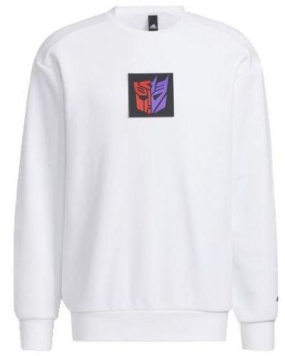 adidas X Transformers Crossover Limited Pattern Printing Round Neck Pullover Long Sleeves - White
