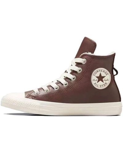 Converse Chuck Taylor All Star Leather Faux Fur Lining - Brown