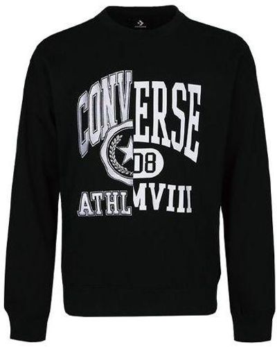Converse Alphabet Logo Printing Round Neck Pullover - Black