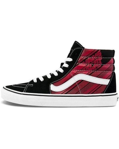 Vans Sk8-hi Retro Casual Skate Shoes Black - Red
