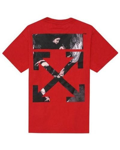 Off-White c/o Virgil Abloh Painting Arrow Printing Short Sleeve - Red
