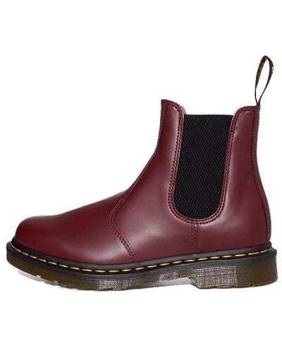 Dr. Martens Dr.martens 2976 Yellow Stitch Chelsea Boots - Red