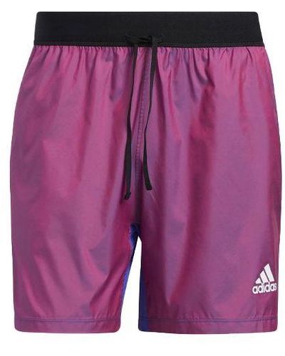 adidas Primeblue Short Contrasting Colors Training Sports Shorts Metallic - Purple