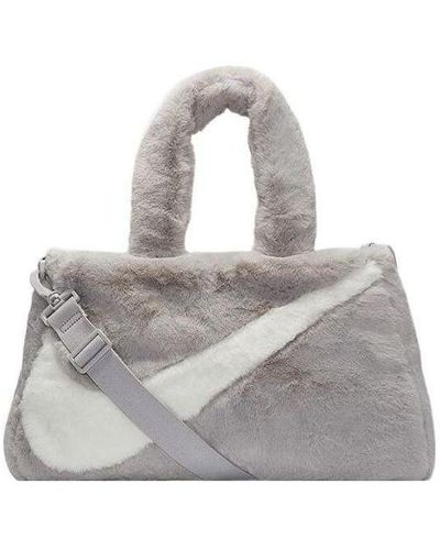 Nike Faux Fur Tote Bag - Gray