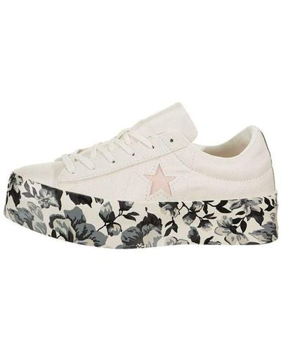 Converse One Star Platform Ox Canvas Shoes White
