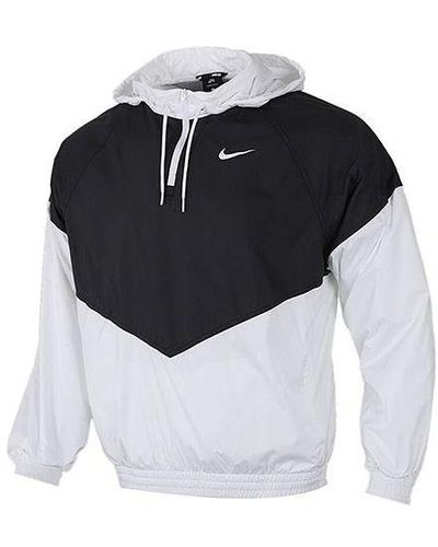 Nike Sb Shield Skateboard Half Zipper Pullover Splicing Interchange Jacket - Black
