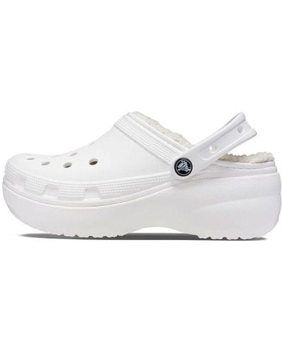 Crocs™ Classic Platform Lined Clogs - White