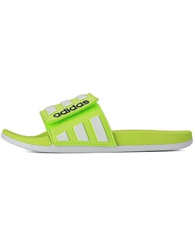 adidas Neo Adilette Fluorescent Slippers - Green