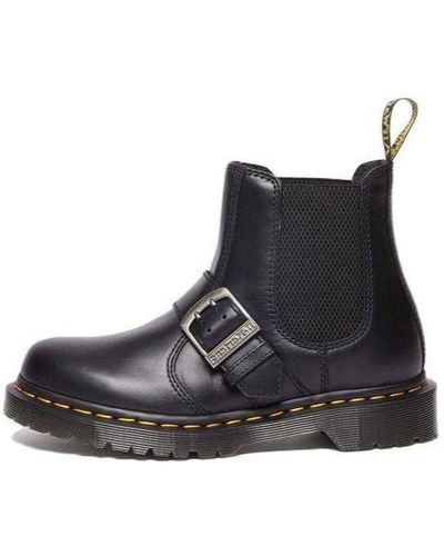 Dr. Martens 2976 Buckle Pull Up Leather Chelsea Boots in Black | Lyst