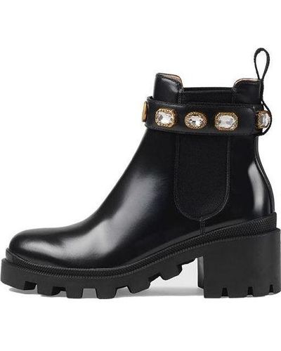 Gucci Ankle Boot With Belt - Black