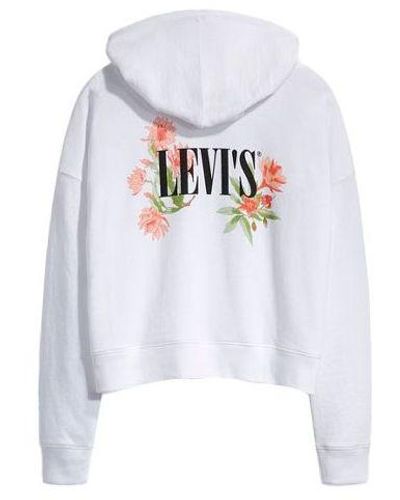 Levi's Zipper Embroidered Hoodie - White
